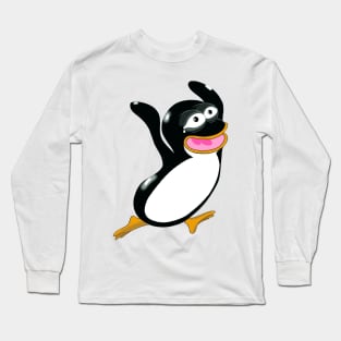 Linux Tux Penguin meme Long Sleeve T-Shirt